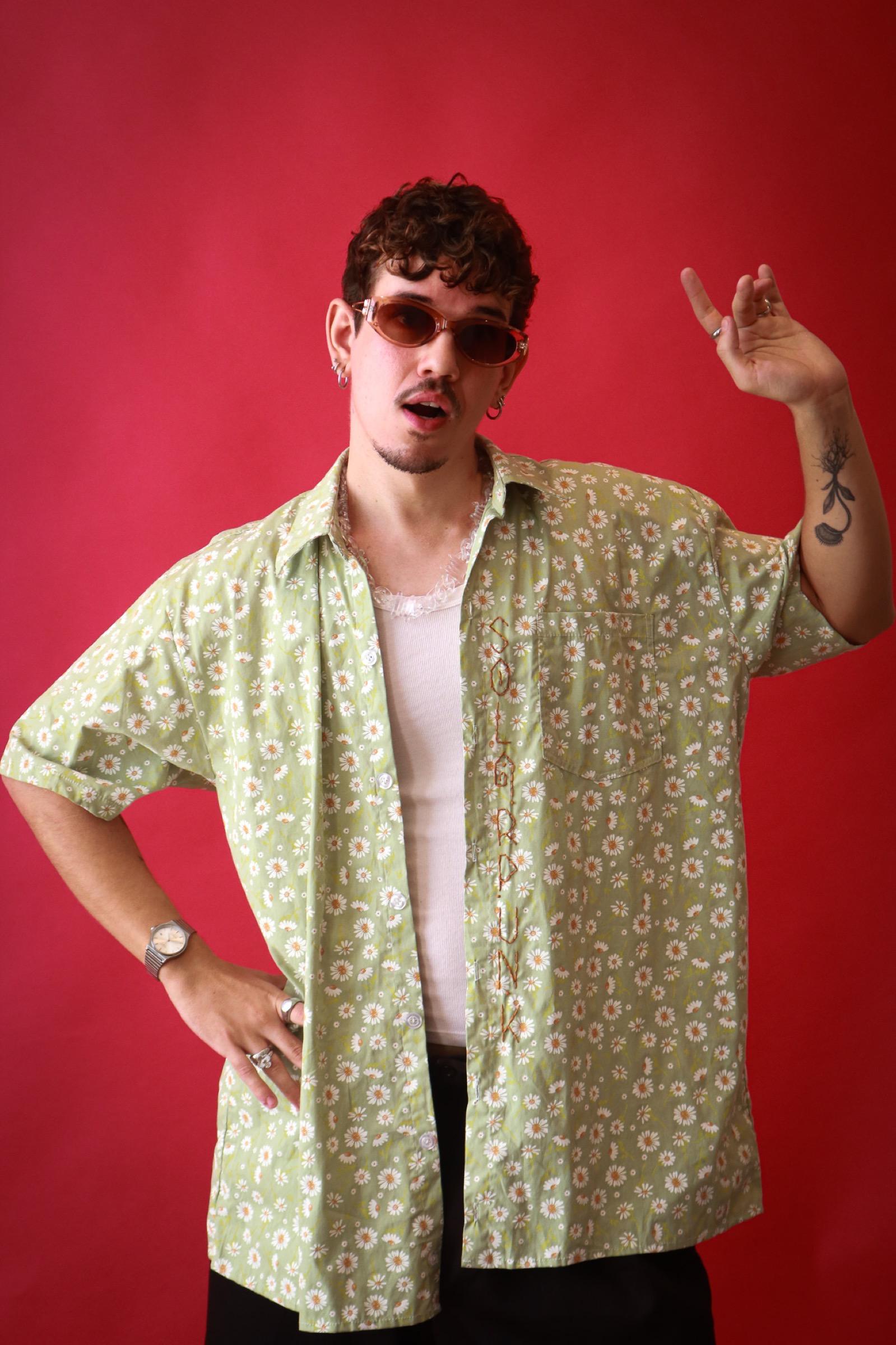 Camisa Margaridas - Verde Claro Estampada